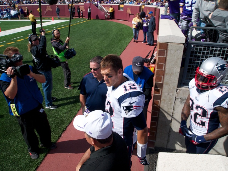 Tom Brady entering the stadium